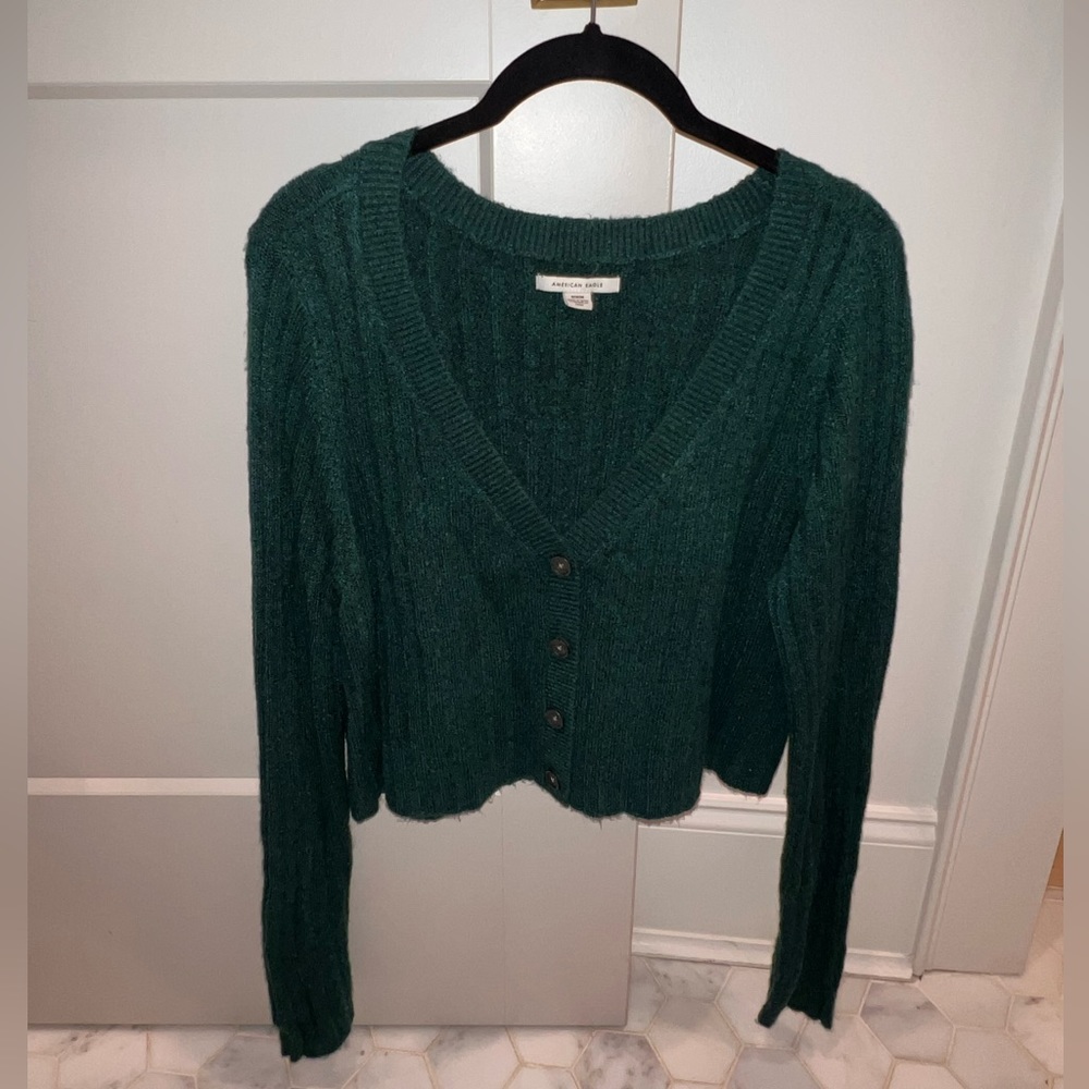 American Eagle, Long Sleeve Top, Green, Medium